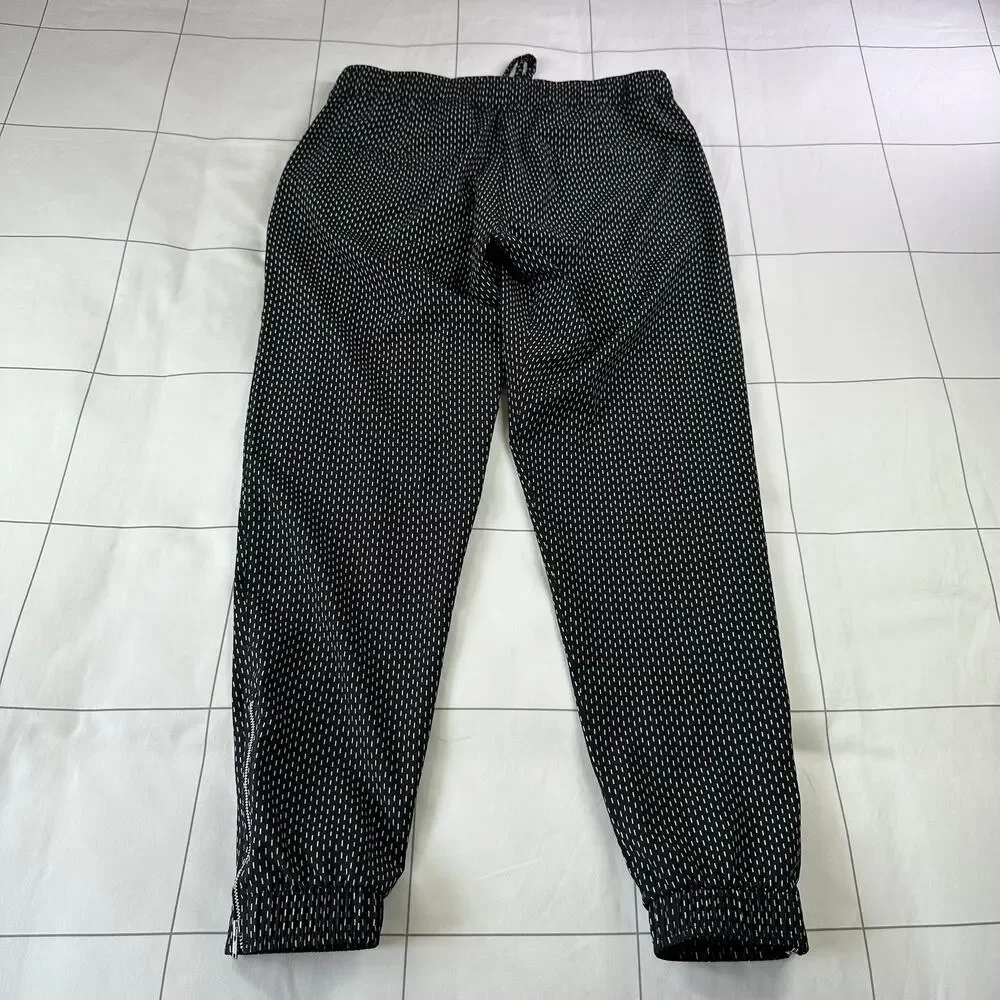 Albion Pants Womens XS Black White Dash Print Jetsetter Jogger Athletic Sporty